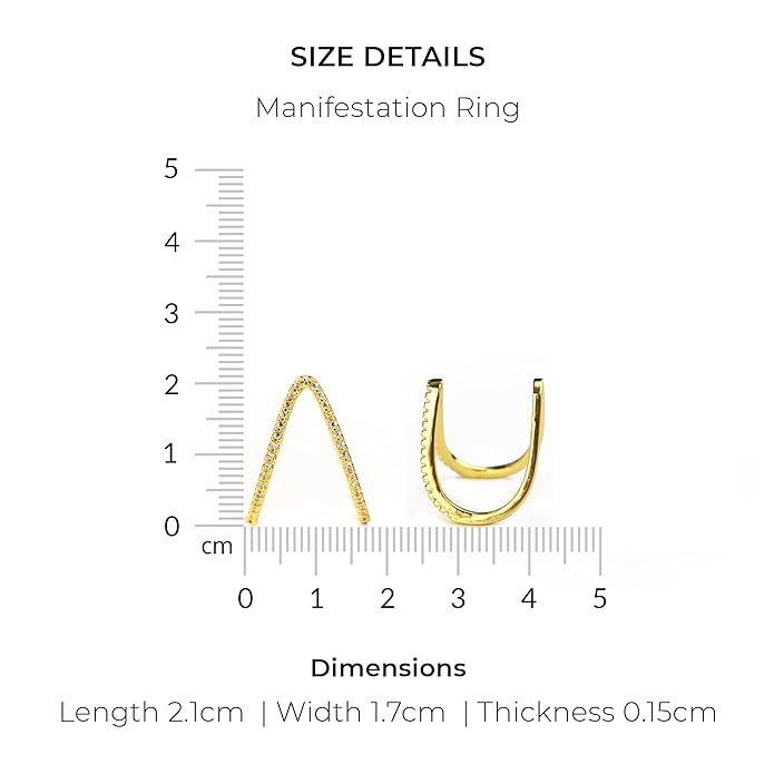 V-shaped AD Ring - Gold Plated Anti-Tarnish
