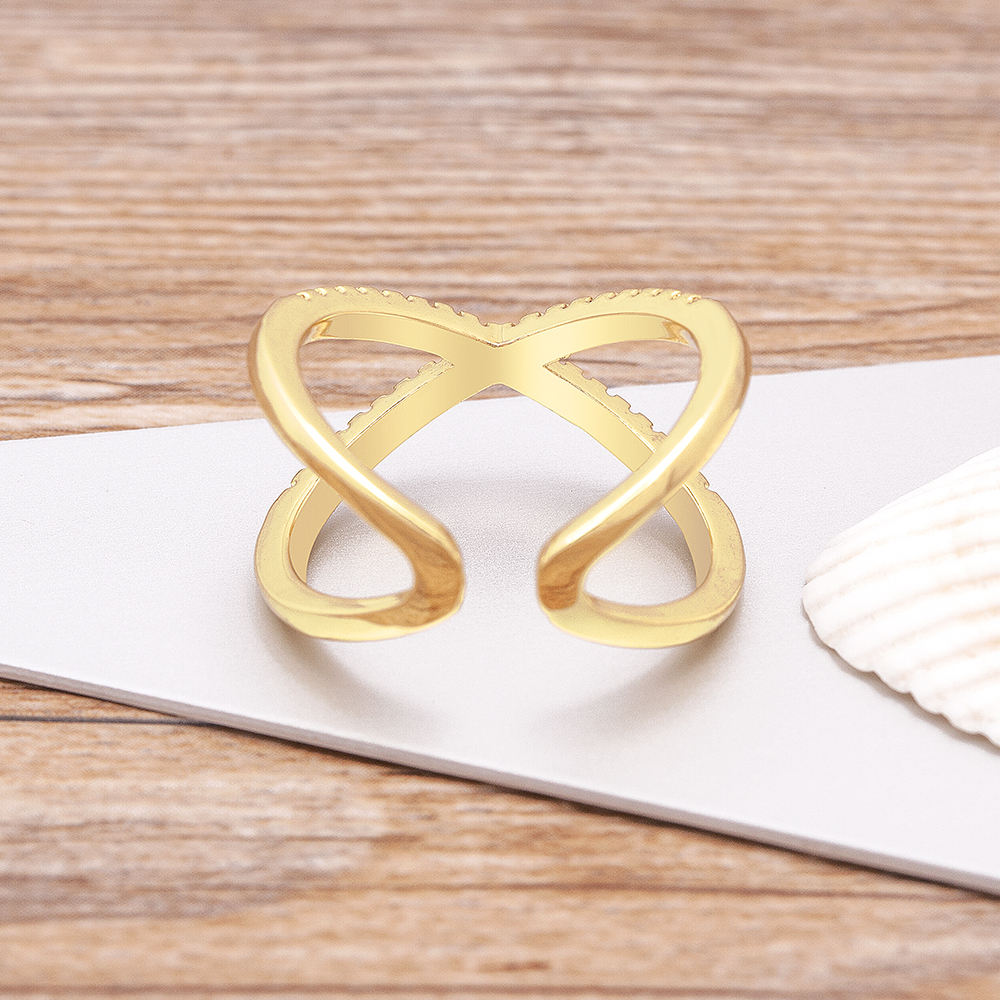 Infinity Diamond Ring - Gold Plated Anti -Tarnish