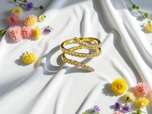 Diamond Snake Ring - Gold Plated Anti-Tarnish