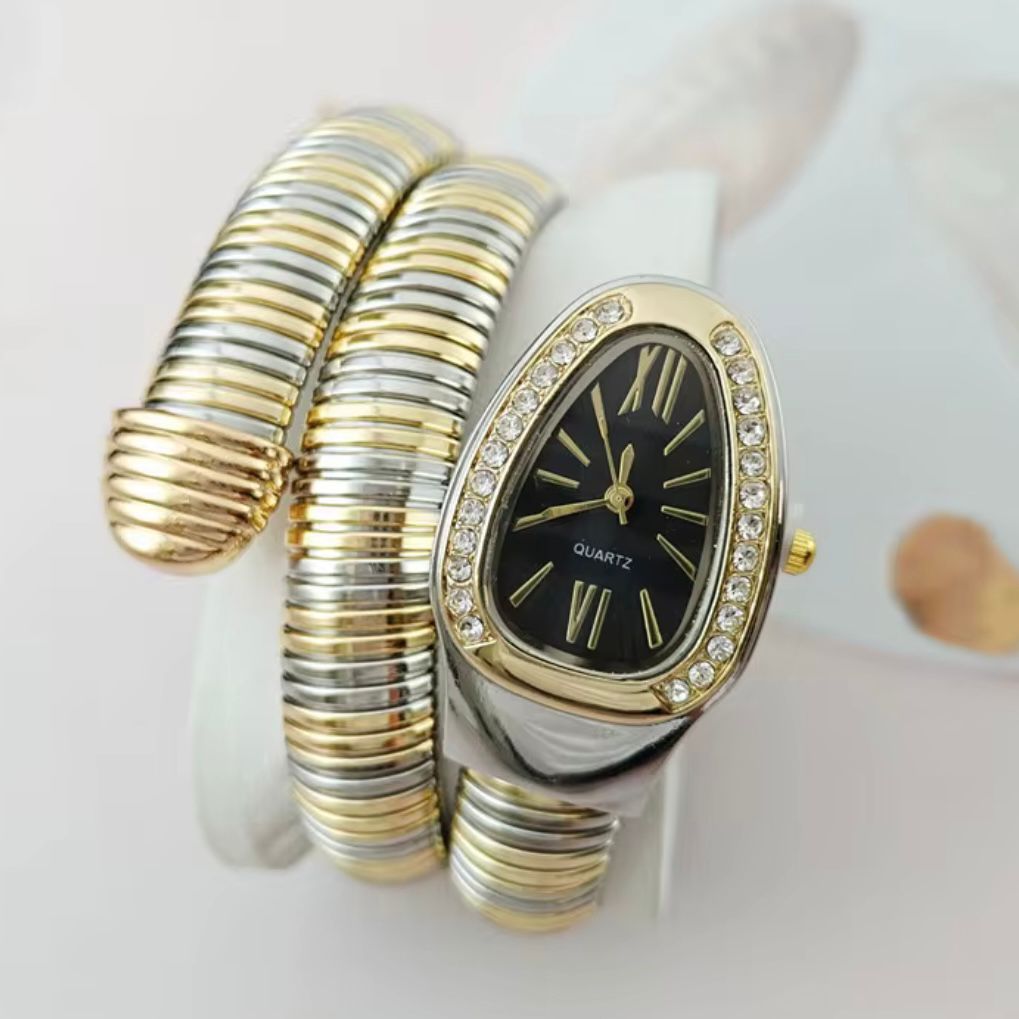 Black Dual Tone Snake Watch