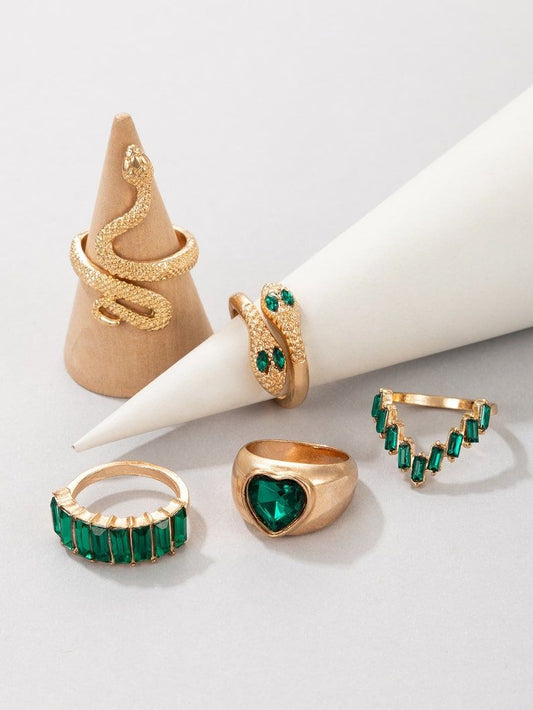Lush Emerald Ring Set - 5