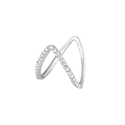 V-shaped AD Ring - Silver Plated Anti-Tarnish