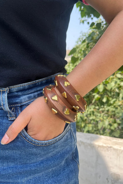 Heart Wooden Bangles