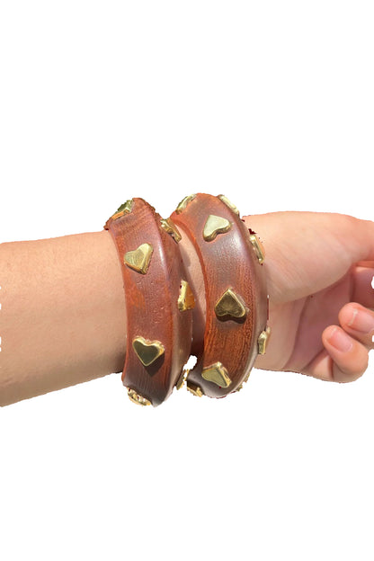 Heart Wooden Bangles