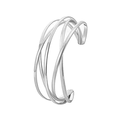 Silver Bended Kada - Silver Plated