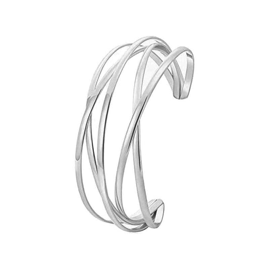 Silver Bended Kada - Silver Plated