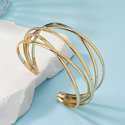 Golden Bended Kada - Gold Plated