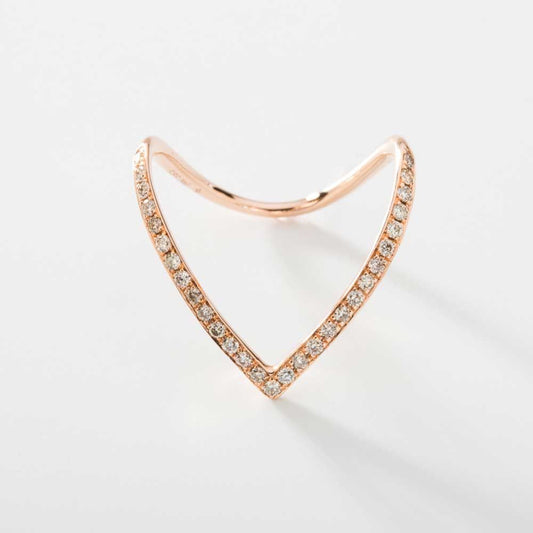 V-shaped AD Ring - Rose Gold Plated Anti-Tarnish