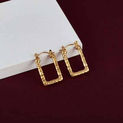 Rectangle Hoops - Gold Plated