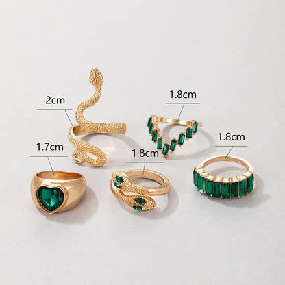 Lush Emerald Ring Set - 5
