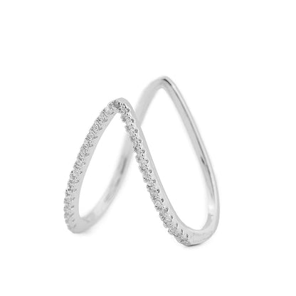 V-shaped AD Ring - Silver Plated Anti-Tarnish