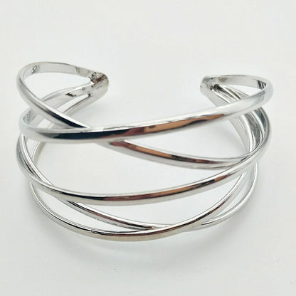 Silver Bended Kada - Silver Plated