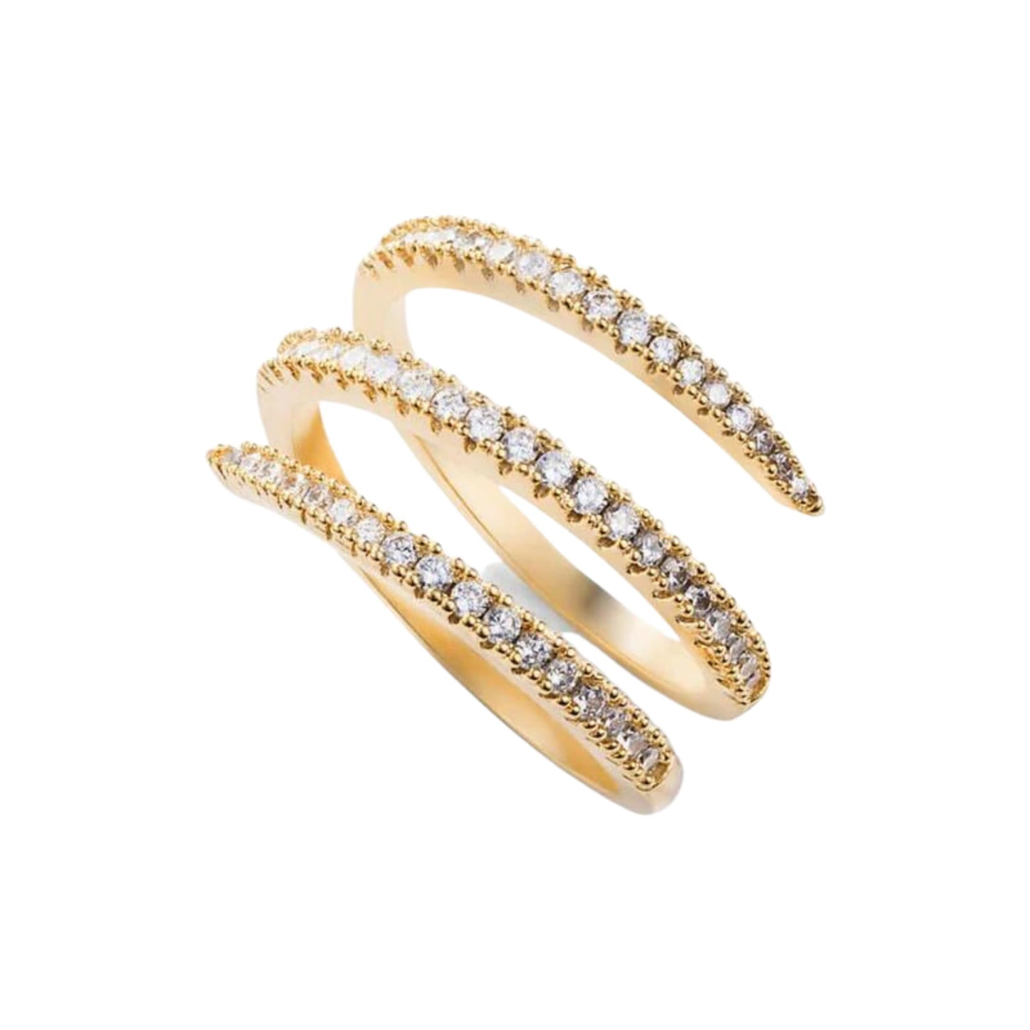 Diamond Snake Ring - Gold Plated Anti-Tarnish