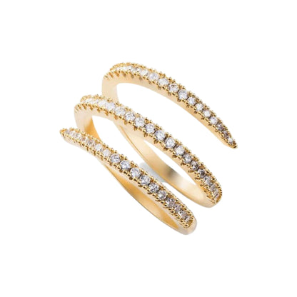 Diamond Snake Ring - Gold Plated Anti-Tarnish