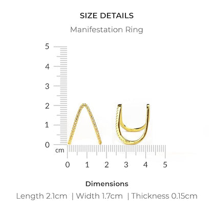 V-shaped AD Ring - Gold Plated Anti-Tarnish