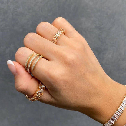 Diamond Snake Ring - Gold Plated Anti-Tarnish