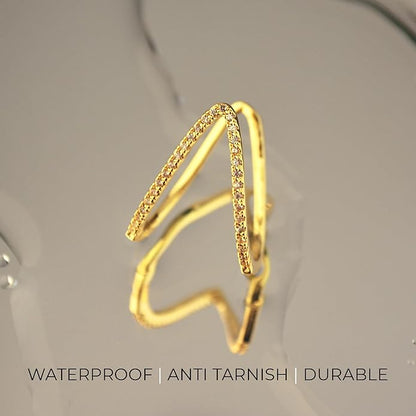 V-shaped AD Ring - Gold Plated Anti-Tarnish