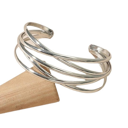 Silver Bended Kada - Silver Plated