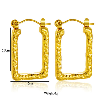 Rectangle Hoops - Gold Plated