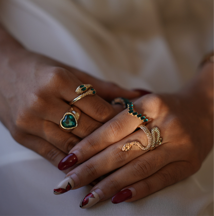 Lush Emerald Ring Set - 5