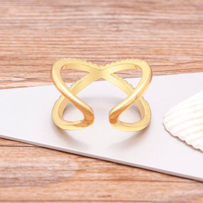 Infinity Diamond Ring - Gold Plated Anti -Tarnish