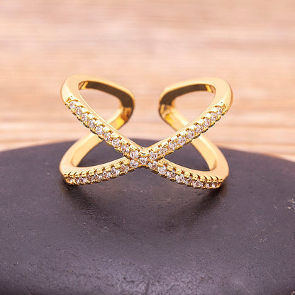 Infinity Diamond Ring - Gold Plated Anti -Tarnish