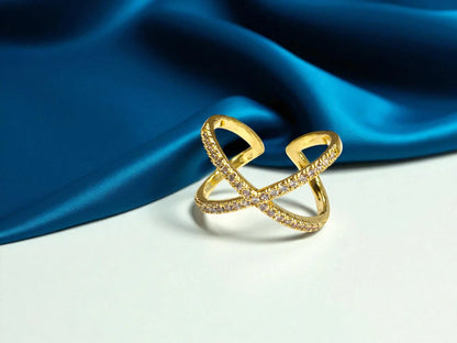 Infinity Diamond Ring - Gold Plated Anti -Tarnish