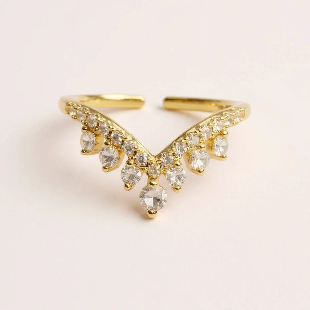Queen Zircon Crown Ring - Gold Plated Anti-Tarnish