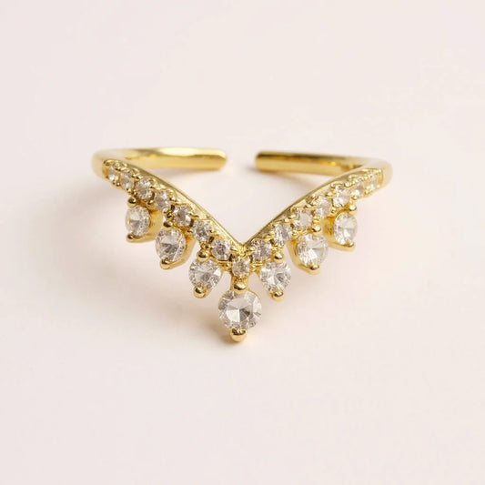 Queen Zircon Crown Ring - Gold Plated Anti-Tarnish