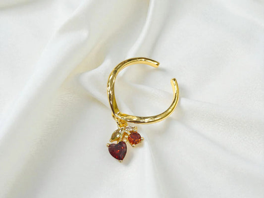 Cherry Ring - 18k Gold Plated Anti-Tarnish