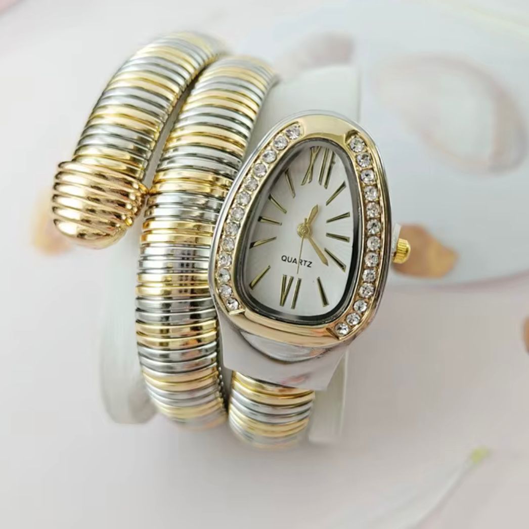 White Dual Tone Snake Watch