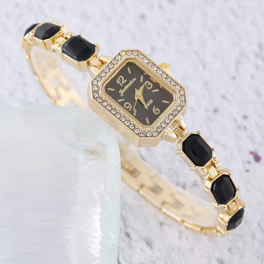 Square Black Anti - Tarnish Wrist Watch
